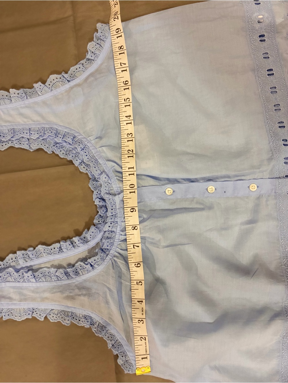Madewell Light Blue Lace-Trim Button Front Tank - Picture 6 of 7
